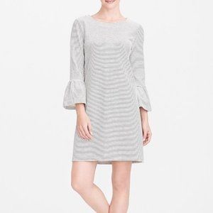 J. Crew Black/White Striped Bell Dress